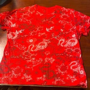 Red graphic T-shirt